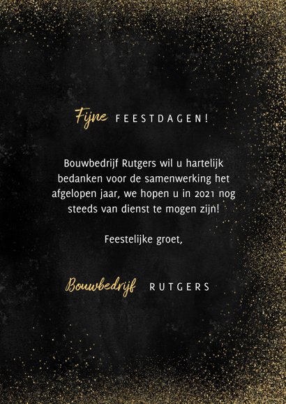 Stijlvolle zakelijke kerstkaart fotocollage gouden 2021 3