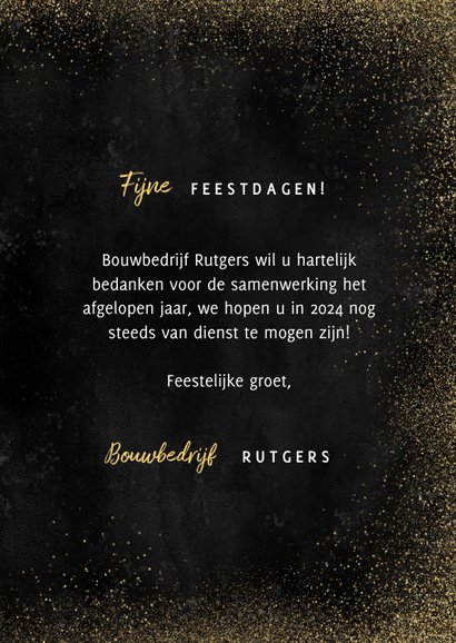 Stijlvolle zakelijke kerstkaart fotocollage gouden 2023 3