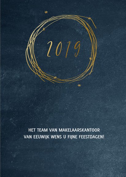 Stijlvolle zakelijke kerstkaart goud Merry Christmas 3