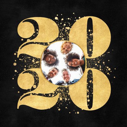 Stijlvolle zakelijke kerstkaart gouden 2020, logo & spetters 2