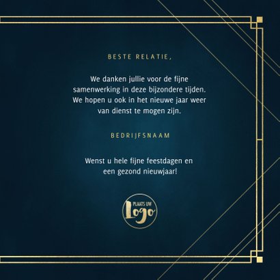 Stijlvolle zakelijke kerstkaart gouden vintage kader en typo 3