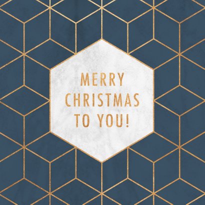 Stijlvolle zakelijke kerstkaart hexagon, marmer & typografie 2