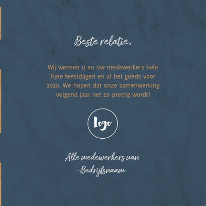 Stijlvolle zakelijke kerstkaart hexagon, marmer & typografie 3