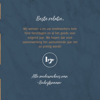 Stijlvolle zakelijke kerstkaart hexagon, marmer & typografie 3