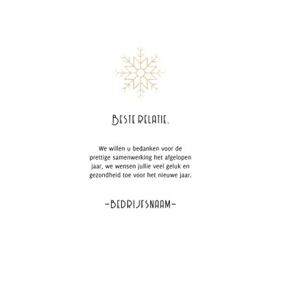 Stijlvolle zakelijke kerstkaart met gouden sneeuwvlok 3