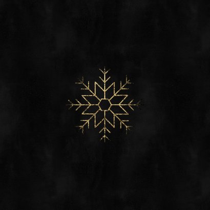 Stijlvolle zakelijke kerstkaart met gouden sneeuwvlok Achterkant