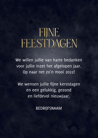 Stijlvolle zakelijke kerstkaart met maantjes en foto's 3