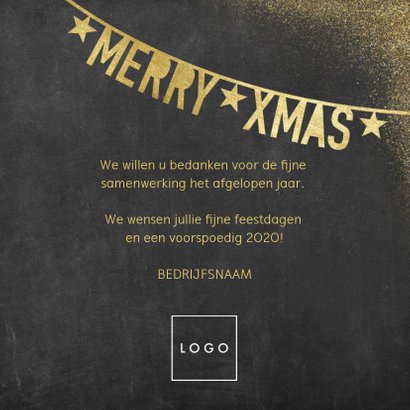 Stijlvolle zakelijke kerstkaart met slingers en typografie 3