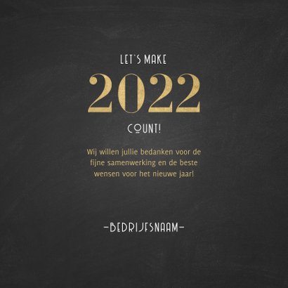 Stijlvolle zakelijke nieuwjaarskaart 2022 patroon met goud 3