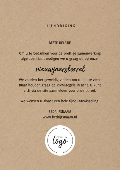 Stijlvolle zakelijke uitnodiging nieuwjaarsborrel 3