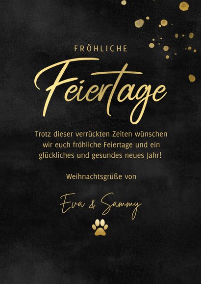 Stilvolle Weihnachtskarte Goldlook mit Fotos 3