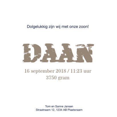 Stoer blauw geboortekaartje sterren 3