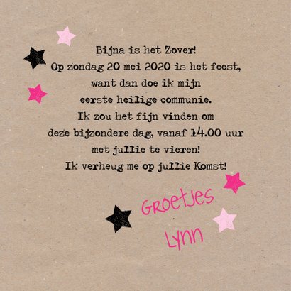 Stoer communie sterren meisje 2