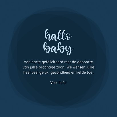 Stoer felicitatiekaartje hallo baby blauw sterretje hartje 3