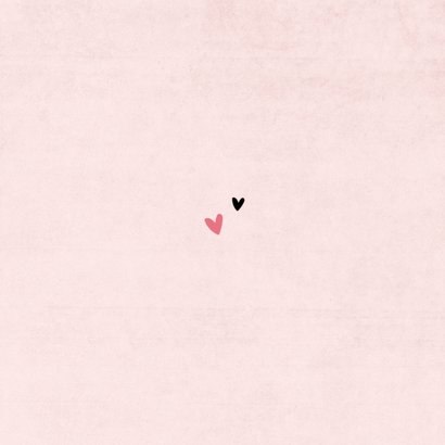 Stoer geboortekaartje boefje meisje baby roze polaroid Achterkant