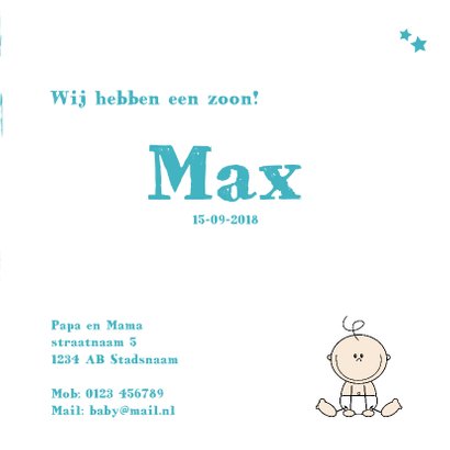 Stoer geboortekaartje met een lief jongetje 3
