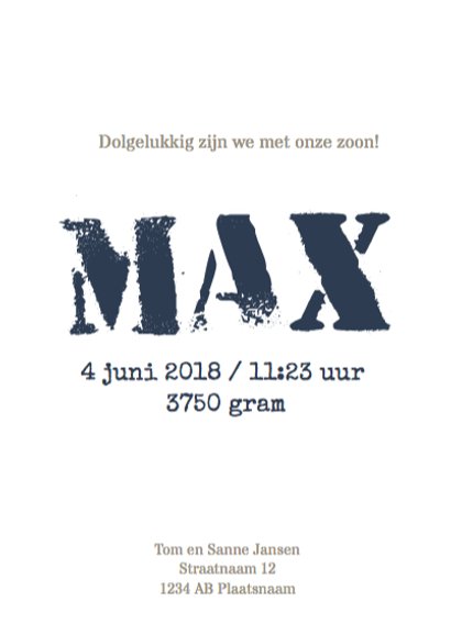 Stoer geboortekaartje met sterren 3
