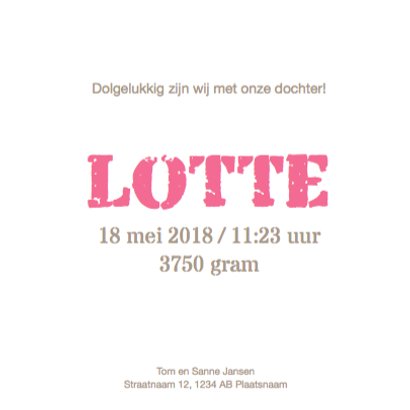 Stoer geboortekaartje sterren meisje 3
