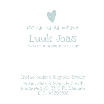 Stoer maar ook lief geboortekaartje voor een jongen 3