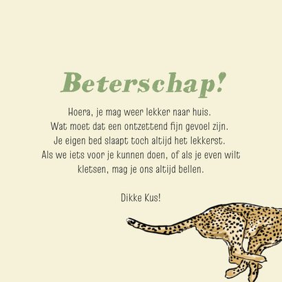 Stoere beterschapskaart 'Speedy Recovery' panter 3