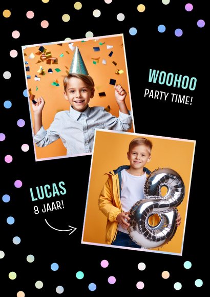 Stoere en vrolijke uitnodiging kinderfeestje jongen 2