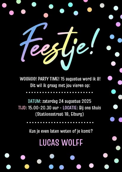 Stoere en vrolijke uitnodiging kinderfeestje jongen  3