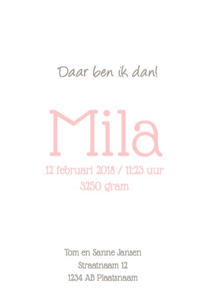 Stoere geboortekaart voor een meisje 3