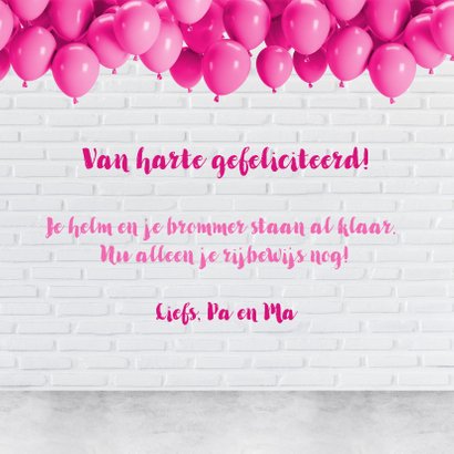 Stoere industriële kaart met 16 in roze neon cijfers 3