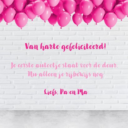 Stoere industriële kaart met 18 in roze neon cijfers 3