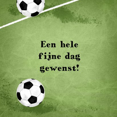 Stoere kaart met voetbal confetti en foto 2