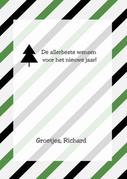Stoere kerstkaart groen zwart 3