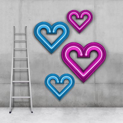 Stoere neon felicitatiekaart twee-eiige tweeling 2