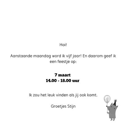 Stoere uitnodiging verjaardag 'Ik geef een feestje...' 3