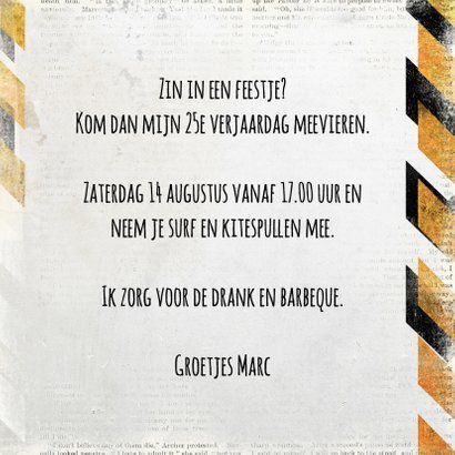 Stoere uitnodiging verjaardag - SG 3