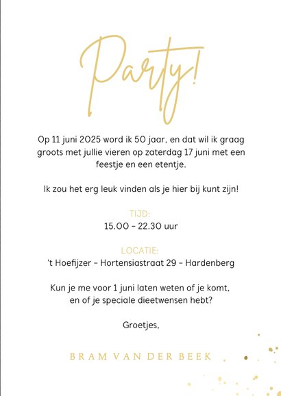 Stoere uitnodiging voor een feestje met kalender en party 3