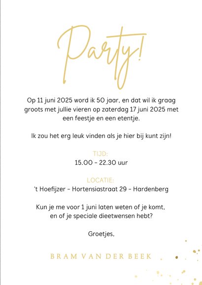 Stoere uitnodiging voor een feestje met kalender en party 3