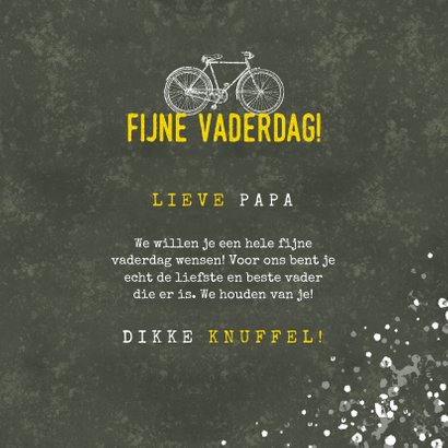 Stoere vaderdag kaart fijne vaderdag met fiets en spetters 3