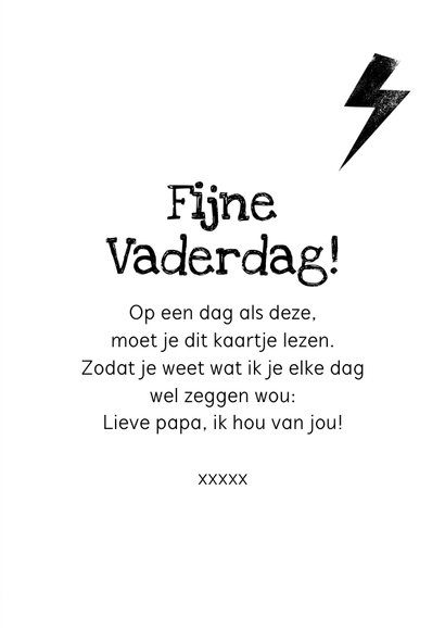 Stoere vaderdagkaart 'Dad you rock' bliksem sterren  3