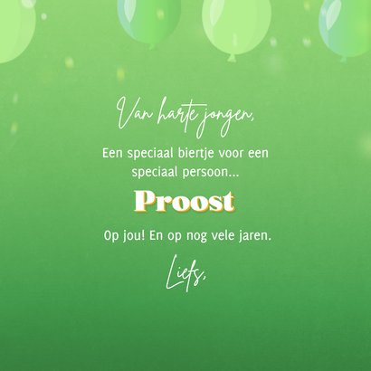 Stoere verjaardagskaart bruisend biertje leeftijd aanpasbaar 3