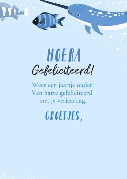 Stoere verjaardagskaart met oceaandieren 3