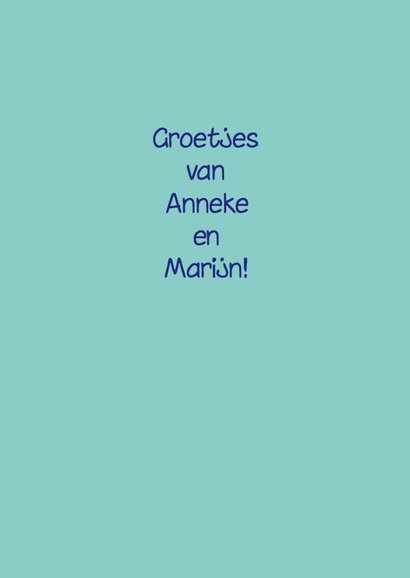 Stoere verjaardagskaart olifant met spandoek: VAN HARTE! 3