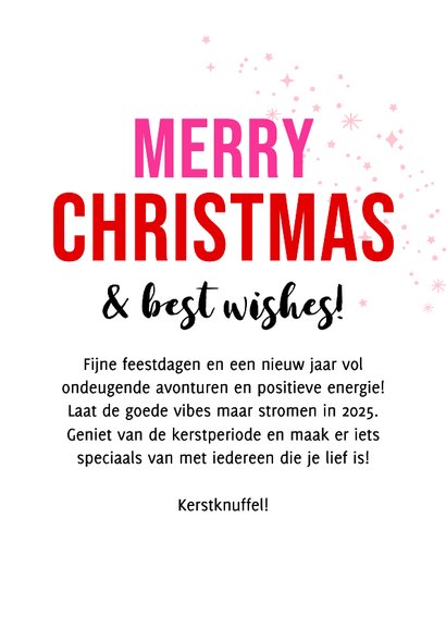 Stoute kerstkaart 'Good vibes satisfyer' kerstmuts sterren 3