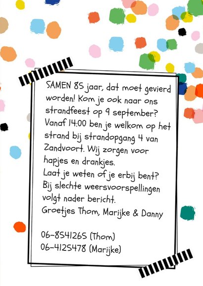 Strandfeestje confetti eigen foto 3