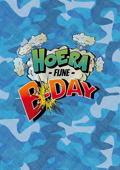 Strip camouflage bom stoer blauw cartoon 2