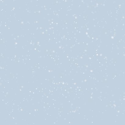 Subtiel lichtblauw geboortekaartje met witte sneeuw Achterkant