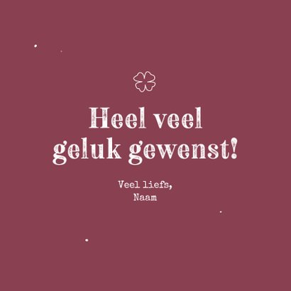 Succes kaart - Gelukswens Spookje met klavertje vier 3