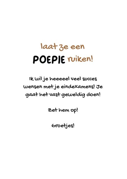 Succes kaart kaart laat ze een poepie ruiken met drol 3