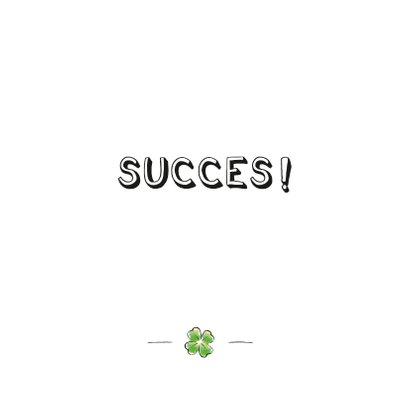 Succes kaart met illustratie van klavertje vier 2