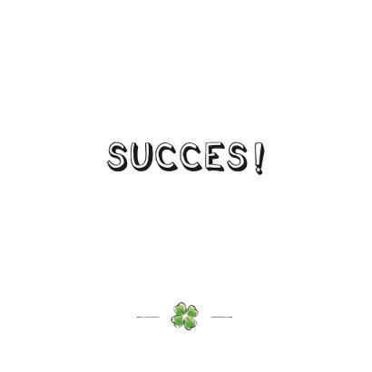 Succes kaart met illustratie van klavertje vier 2