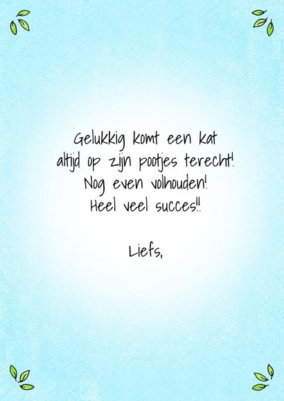 Succes kaart met kitten in de boom - Hang in there! 3